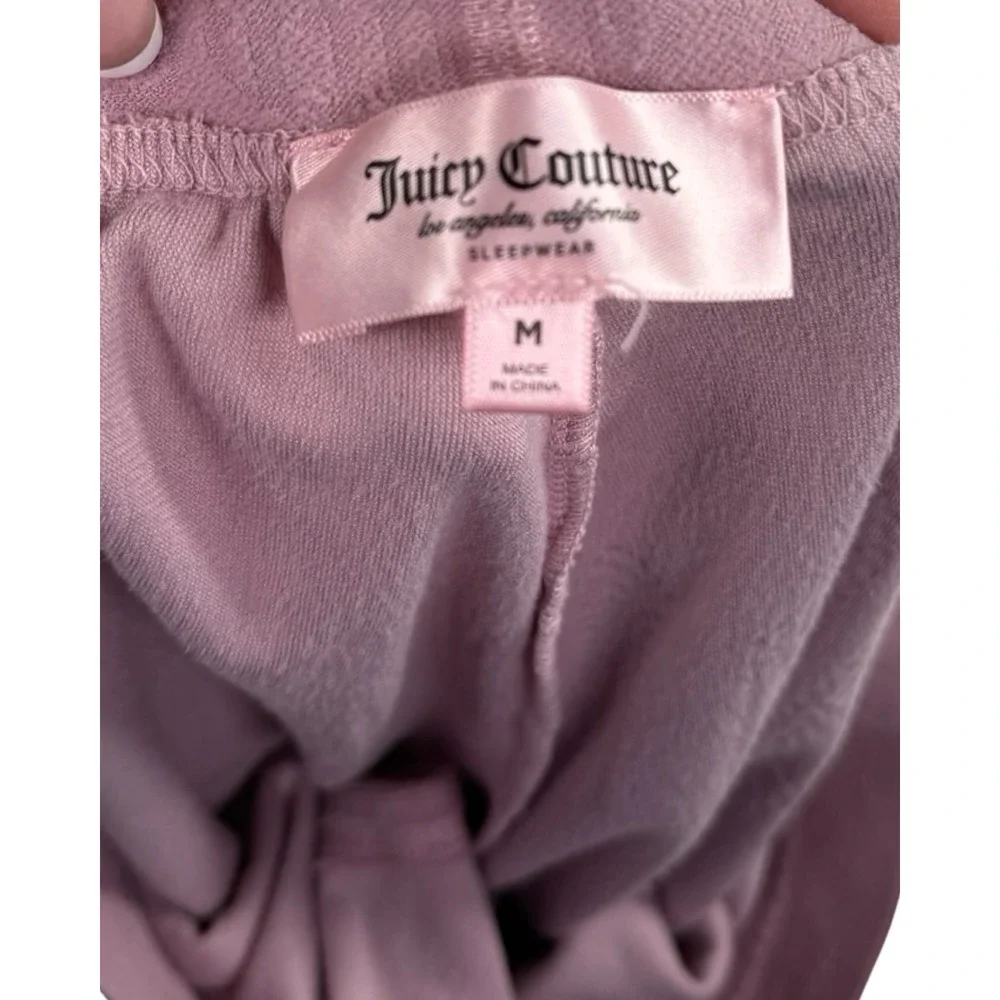 Juicy Couture Womens Velour Shorts Mauve Pink Rhinestone Logo Medium